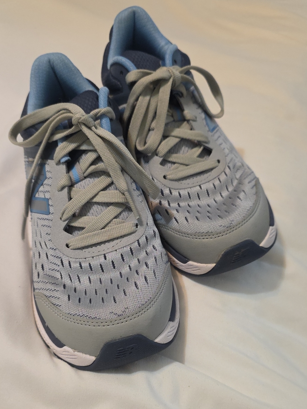 Womens New Balance Light Blue & Gray Athletic Sneakers